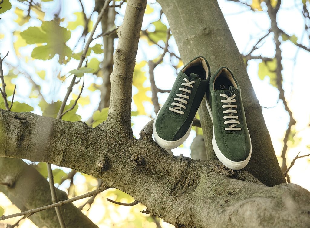 Height increasing shoes. Exterior is made of water-repellent suede. Interior fully lined in leather.